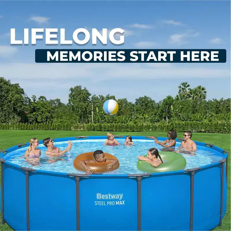 Piscine hors sol ronde Bestway Steel Pro MAX 15' x 48 pour jardin