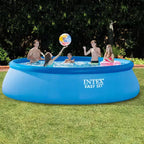Piscine ronde gonflable portative Intex 26165EH de 4,5 m x 1,06 m pour l'extérieur avec pompe de filtration, bâche et kit d'entretien et de nettoyage