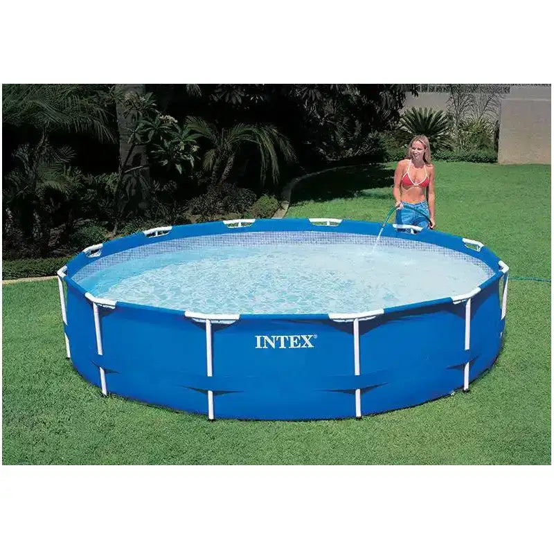 Piscine hors sol ronde Intex de 3,66 m x 76 cm avec cadre métallique et pompe pour toute la famille