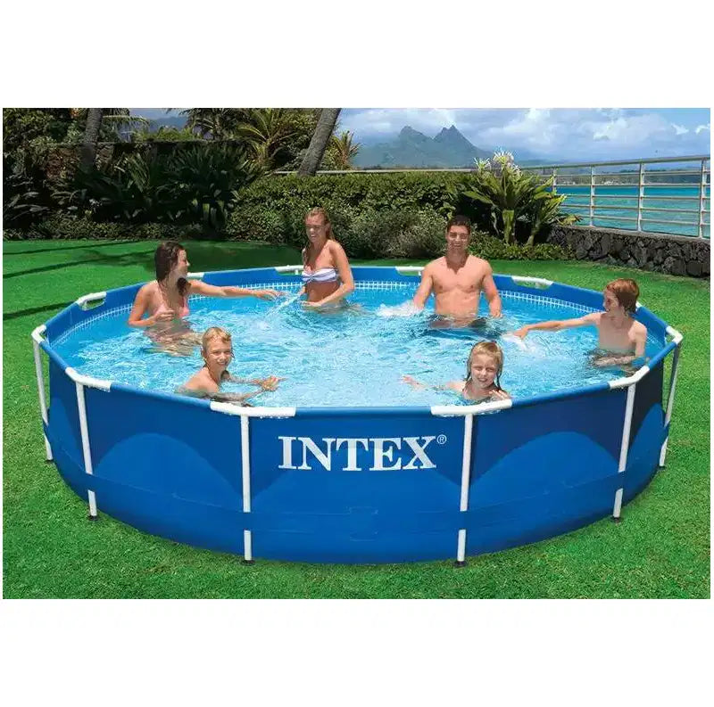 Piscine hors sol ronde Intex de 3,66 m x 76 cm avec cadre métallique et pompe pour toute la famille