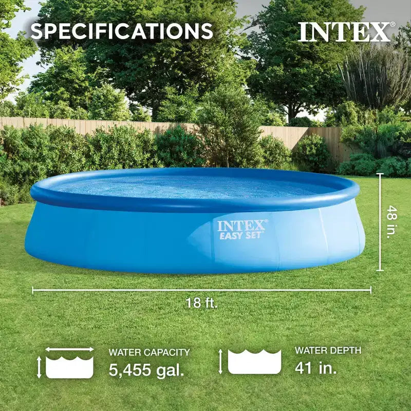 Piscine hors-sol gonflable Intex 1,22m x 5,49m avec échelle, pompe et bâche