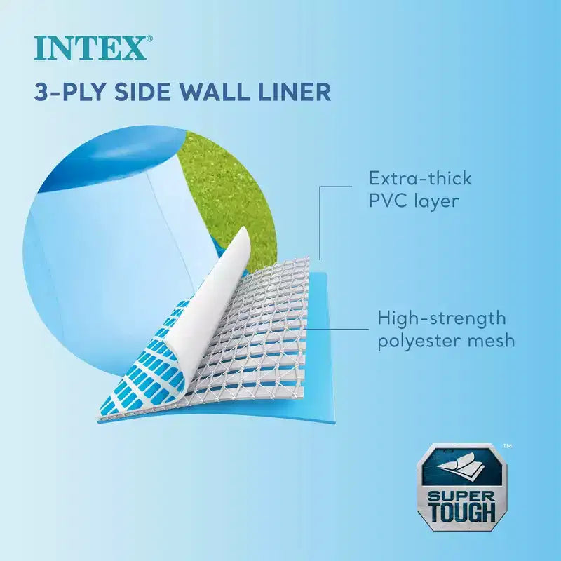 Piscine hors-sol gonflable Intex 1,22m x 5,49m avec échelle, pompe et bâche