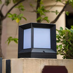 Lampe de poteau extérieure carrée minimaliste en métal noir