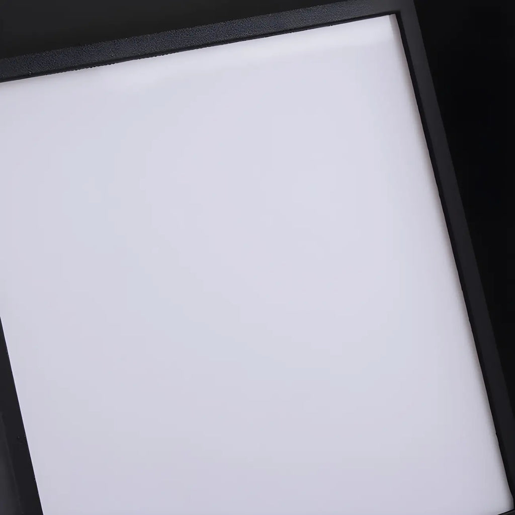 Lampe de poteau extérieure carrée minimaliste en métal noir