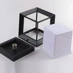 Lampe de poteau extérieure carrée minimaliste en métal noir