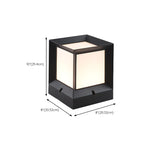 Lampe de poteau extérieure carrée minimaliste en métal noir
