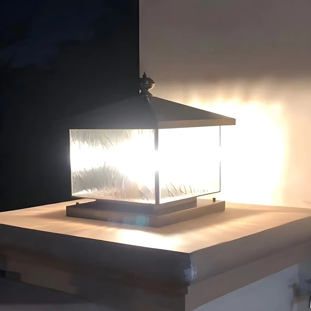 Lampadaires d'extérieur solaires en forme de maison, bronze ondulé