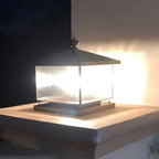 Lampadaires d'extérieur solaires en forme de maison, bronze ondulé