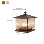 Lampadaires d'extérieur solaires en forme de maison, bronze ondulé