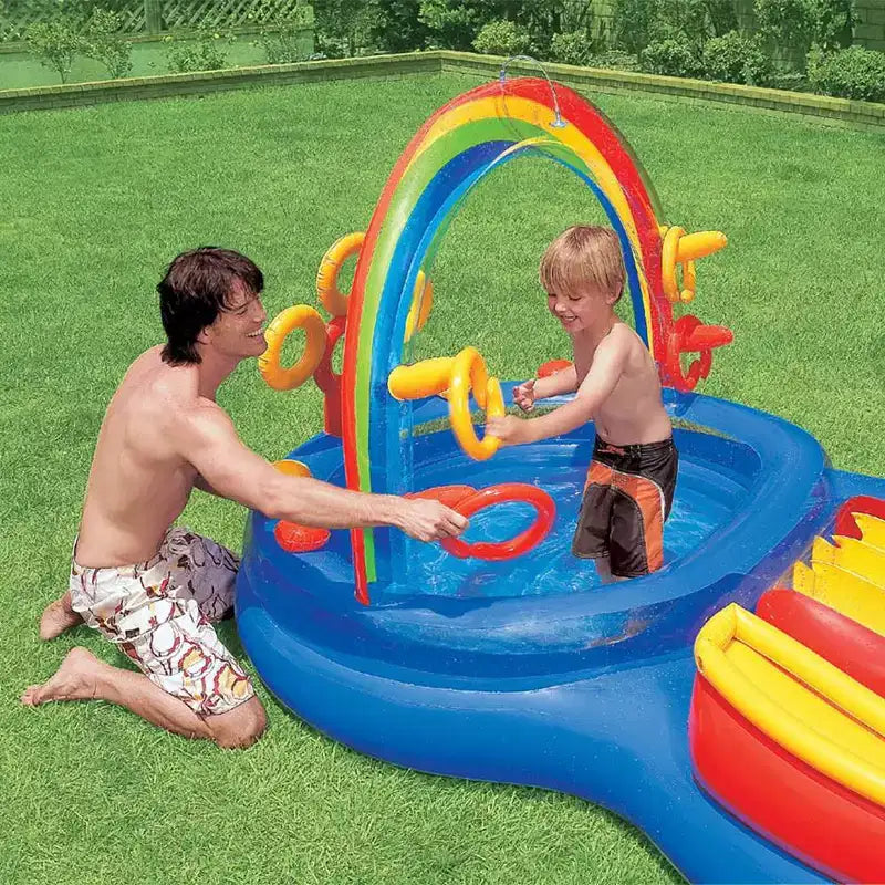 Centre de jeux gonflable Intex 2,97m x 1,91m x 1,35m avec toboggan arc-en-ciel