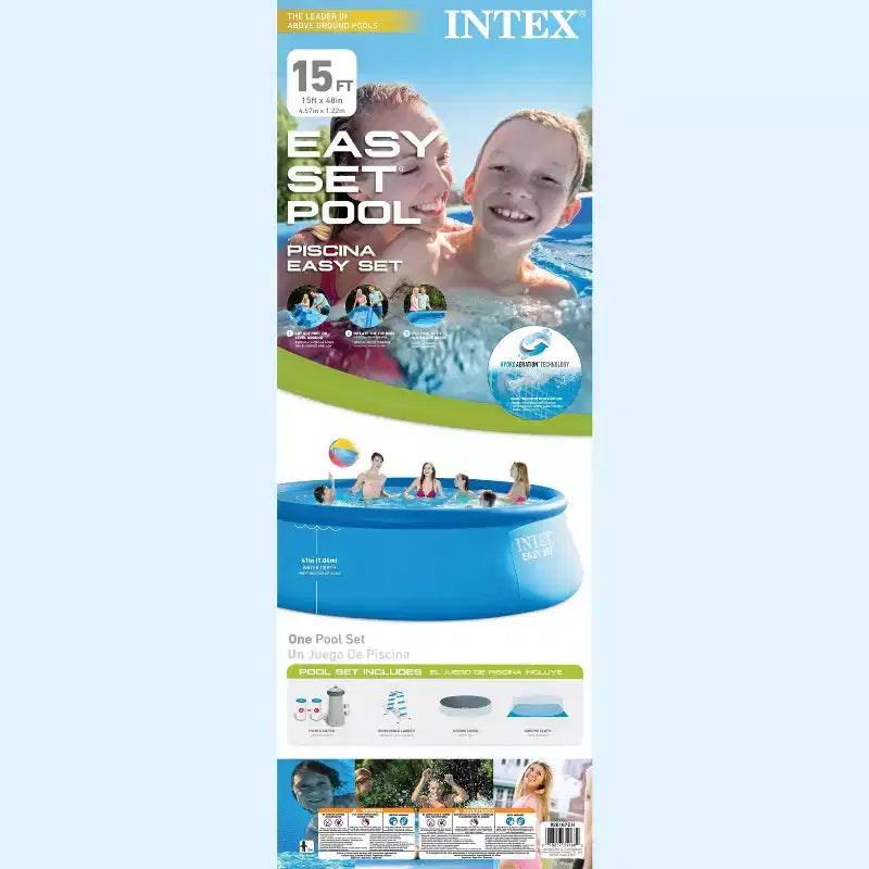 Kit piscine gonflable Intex Easy Set 4,57 m x 1,22 m avec pompe de filtration GFCI 3 785 L/h 26167EH