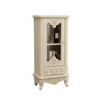 Vitrine de rangement classique en bois blanc avec tiroir