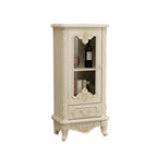 Vitrine de rangement classique en bois blanc avec tiroir