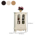 Vitrine de rangement classique en bois blanc avec tiroir