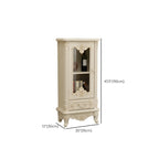 Vitrine de rangement classique en bois blanc avec tiroir