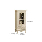 Vitrine de rangement classique en bois blanc avec tiroir