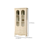 Vitrine de rangement classique en bois blanc avec tiroir