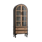 Vitrine en bois avec portes vitrées cintrées blanches classiques