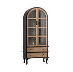 Vitrine en bois avec portes vitrées cintrées blanches classiques