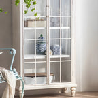Vitrine en bois avec portes vitrées cintrées blanches classiques