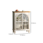 Vitrine en bois avec portes vitrées cintrées blanches classiques
