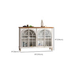Vitrine en bois avec portes vitrées cintrées blanches classiques