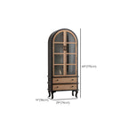 Vitrine en bois avec portes vitrées cintrées blanches classiques