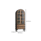 Vitrine en bois avec portes vitrées cintrées blanches classiques