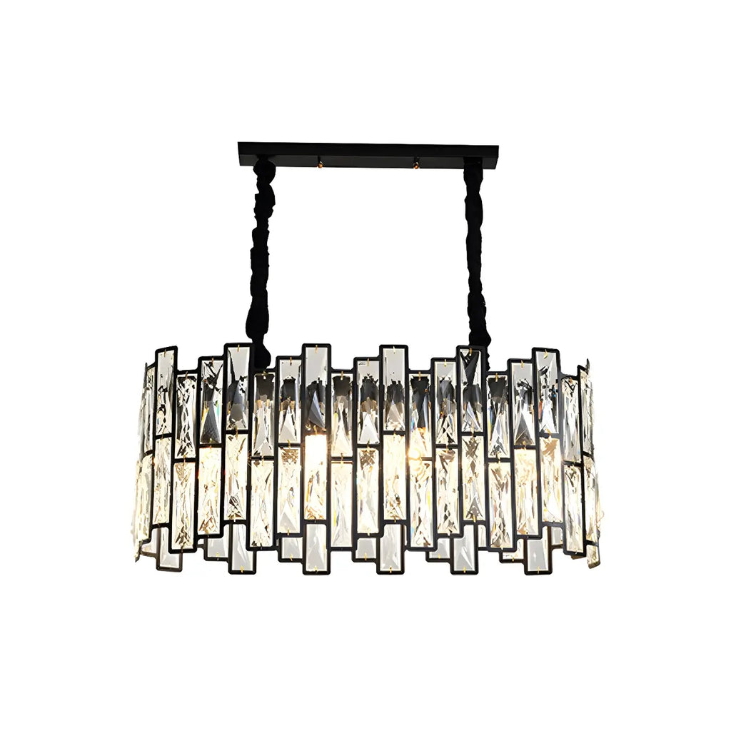 Suspension de cuisine ovale contemporaine en cristal