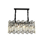 Suspension de cuisine ovale contemporaine en cristal
