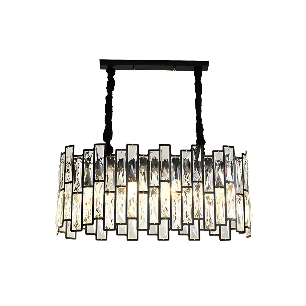 Suspension de cuisine ovale contemporaine en cristal