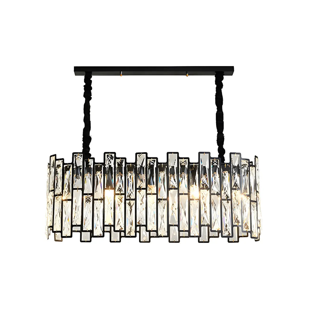 Suspension de cuisine ovale contemporaine en cristal
