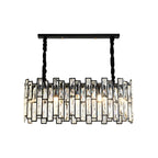 Suspension de cuisine ovale contemporaine en cristal