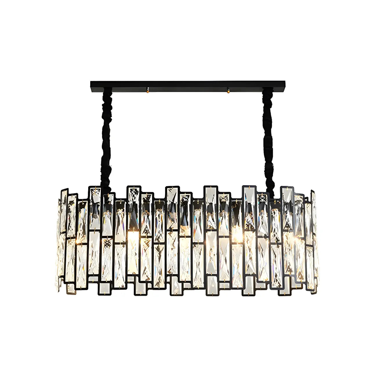 Suspension de cuisine ovale contemporaine en cristal