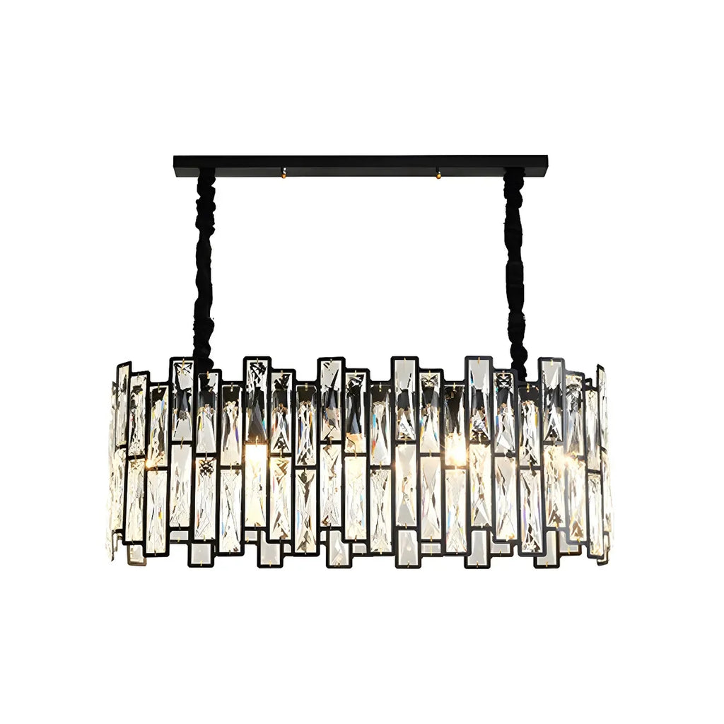 Suspension de cuisine ovale contemporaine en cristal