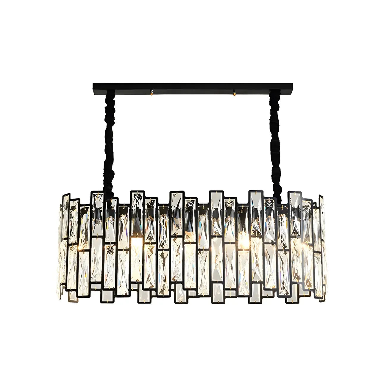 Suspension de cuisine ovale contemporaine en cristal