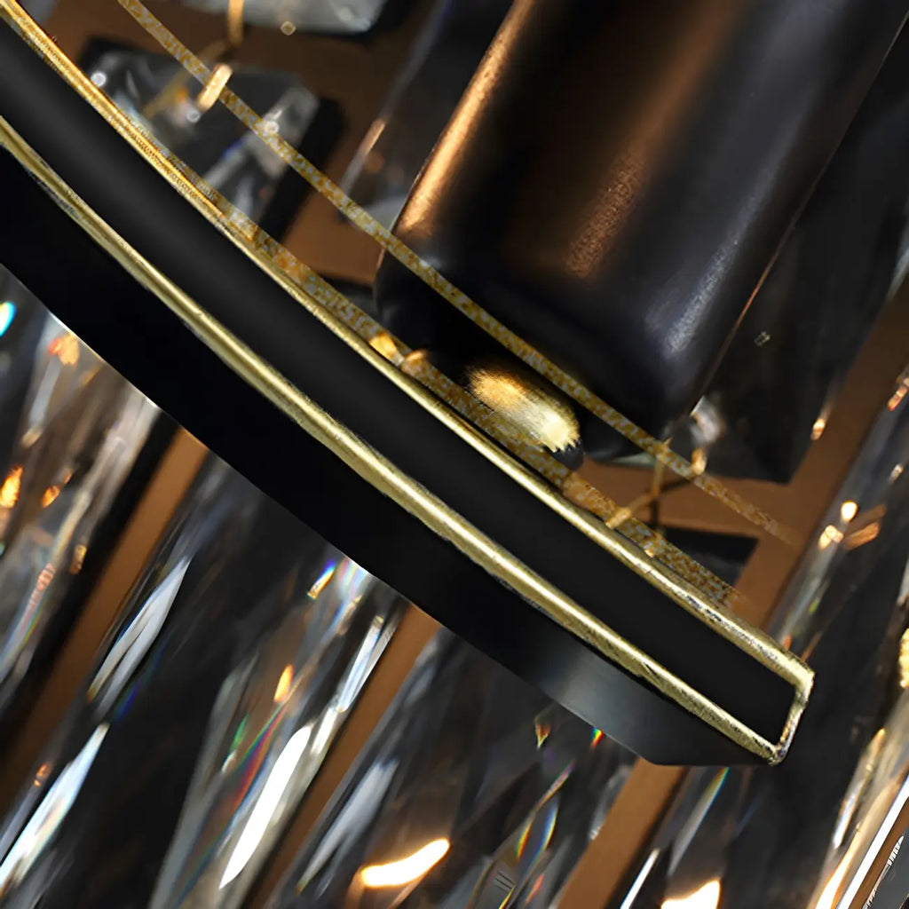 Suspension de cuisine ovale contemporaine en cristal