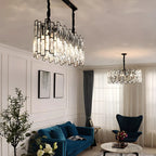 Suspension de cuisine ovale contemporaine en cristal