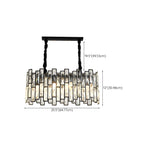 Suspension de cuisine ovale contemporaine en cristal