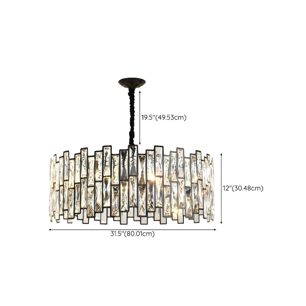 Suspension de cuisine ovale contemporaine en cristal