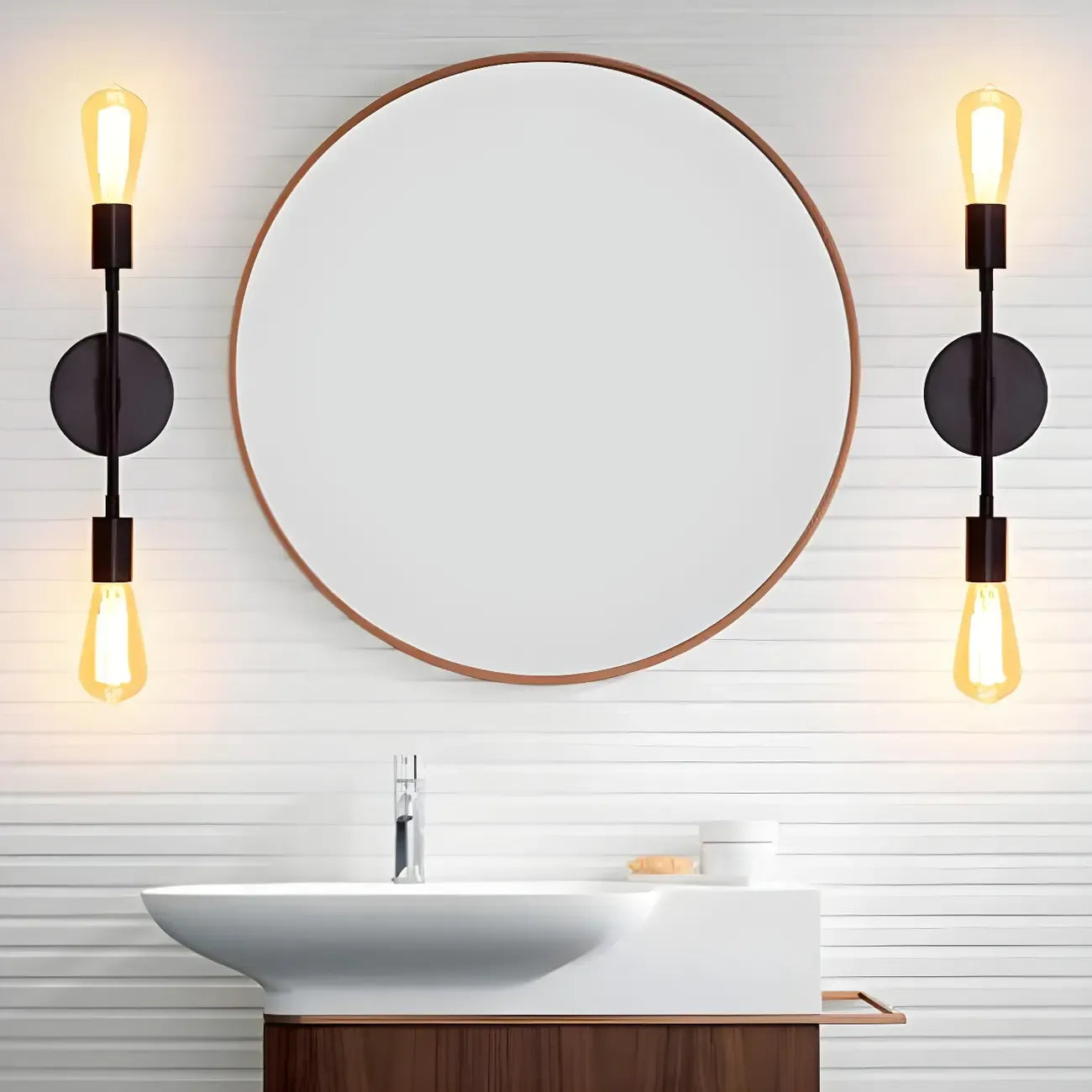 Applique murale moderne dorée pour salle de bain, éclairage haut/bas