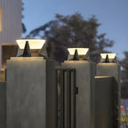 Lampadaires extérieurs ronds contemporains à énergie solaire en métal noir