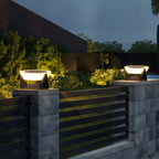 Lampadaires extérieurs ronds contemporains à énergie solaire en métal noir