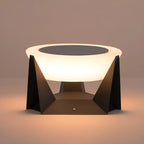 Lampadaires extérieurs ronds contemporains à énergie solaire en métal noir