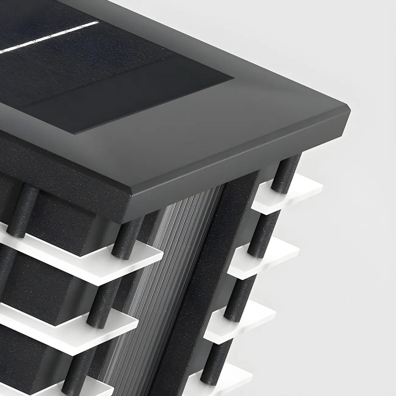 Lampadaires extérieurs carrés noirs à lumière chaude contemporaine