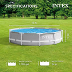 Piscine Intex 3,05 m x 3,05 m x 76 cm avec bâche de protection ronde de 3,05 m et cartouche filtrante