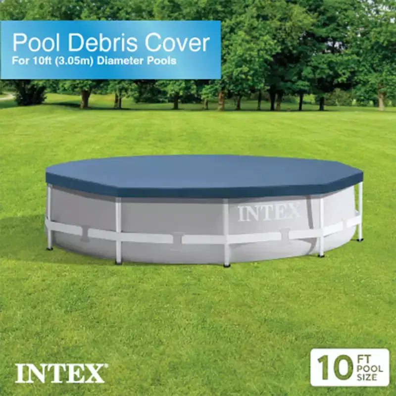 Piscine Intex 3,05 m x 3,05 m x 76 cm avec bâche de protection ronde de 3,05 m et cartouche filtrante