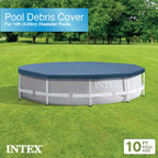 Piscine Intex 3,05 m x 3,05 m x 76 cm avec bâche de protection ronde de 3,05 m et cartouche filtrante