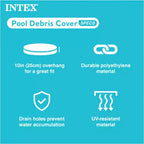 Piscine Intex 3,05 m x 3,05 m x 76 cm avec bâche de protection ronde de 3,05 m et cartouche filtrante
