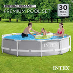 Piscine Intex 3,05 m x 3,05 m x 76 cm avec bâche de protection ronde de 3,05 m et cartouche filtrante